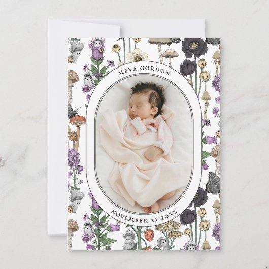 Schattigee Floral Ghost Halloween Baby shower Dank Bedankkaart (Achterkant)