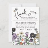 Schattigee Floral Ghost Halloween Baby shower Dank Bedankkaart (Voorkant)