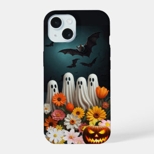 Schattigee Floral Ghost iPhone Case, Halloween Gho 15 Case