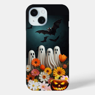 Schattigee Floral Ghost iPhone Case, Halloween Gho 15 Case