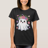Schattigee Floral Ghost Kawaii Halloween Ghost T-shirt (Voorkant)