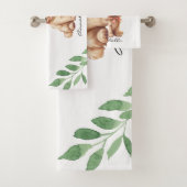 Schattigee Floral Golden Retriever Puppy Bad Handdoek (Insitu)