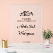 Schattigee Floral islamitische bruiloft welkom Fro Acryl Bord (Huwelijk)