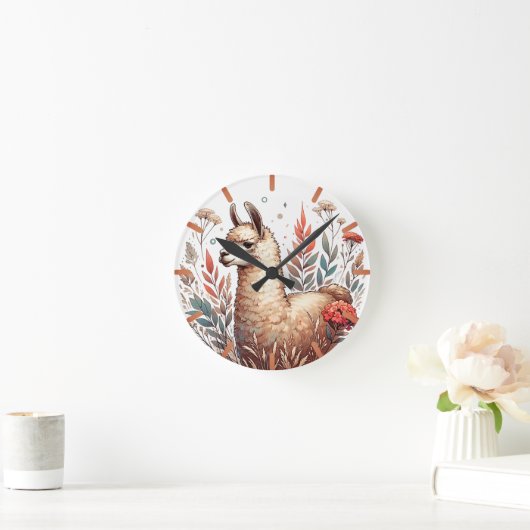 Schattigee Floral Llama Klok (Huis)