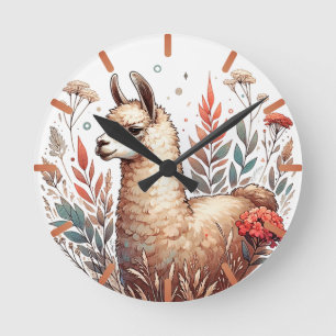 Schattigee Floral Llama Klok
