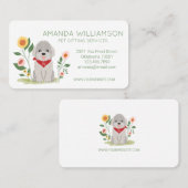 Schattigee Floral Maltese poedel hondenverzorging Visitekaartje (Voorkant / Achterkant)