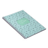 Schattigee Floral Mint Kleur Notitieboek (Rechterzijde)