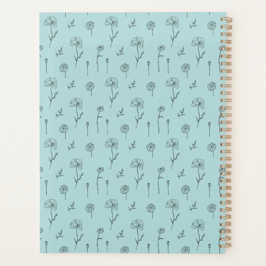 Schattigee Floral Mint Kleur Planner (Achterkant)