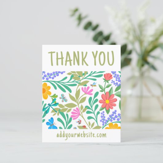 Schattigee Floral Natuur Bedankt voor uw aankoop (Staand voorkant)