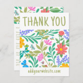 Schattigee Floral Natuur Bedankt voor uw aankoop Informatiekaartje (Voorkant / Achterkant)