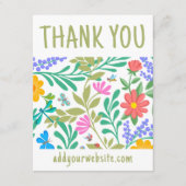 Schattigee Floral Natuur Bedankt voor uw aankoop Informatiekaartje (Voorkant)