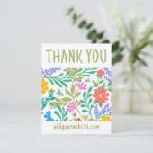 Schattigee Floral Natuur Bedankt voor uw aankoop Informatiekaartje (Staand voorkant)