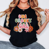 Schattigee Floral One Groovy Gal  Regenboog Vrouwe T-shirt