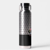 Schattigee Floral Panda Beer Girl Polka Dot Waterfles (Voorkant)