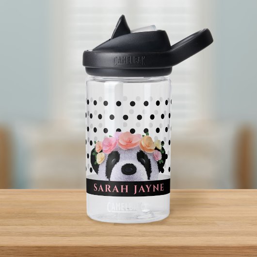 Schattigee Floral Panda Beer Girl Polka Dot Waterfles