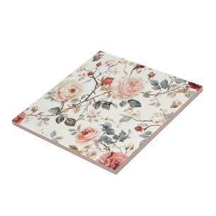 Schattigee Floral Roos Keramische Tegels voor Badk Tegeltje