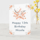 Schattigee Floral Starfish Verjaardagsfeest Kaart (Gele Bloem)