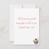 Schattigee Floral Turtle bedankje Kaart (Achterkant)