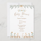 Schattigee Floral Waterverf Duck Baby shower Kaart (Voorkant)