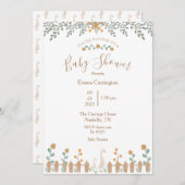 Schattigee Floral Waterverf Duck Baby shower Kaart (Voorkant / Achterkant)