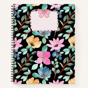 Schattigee Floral Waterverf Notitieboek Hoesje