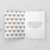 Schattigee Floral Whale verjaardagsfeestje Bedankkaart (Binnen)