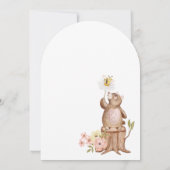 Schattigee Floral Woodland Beer Little Cub 1st Bir Kaart (Achterkant)