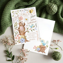 Schattigee Floral Woodland Gebreid Beer Baby showe