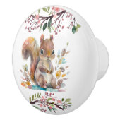 Schattigee Floral Woodland Squirrel Nursery Decor Keramische Knop (Rechts)