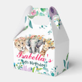 Schattigee Floral Zoo oerwoud Animals Verjaardag W Bedankdoosjes (Voorkant Zijde)
