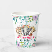 Schattigee Floral Zoo oerwoud Animals Verjaardag W Papieren Bekers (Voorkant)