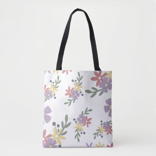 Schattigee florale canvas tas (Voorkant)
