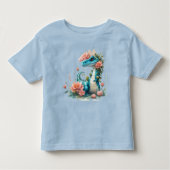 Schattigee Florale dinosaurus Kinder Shirts (Voorkant)