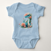 Schattigee Florale dinosaurus Romper (Voorkant)