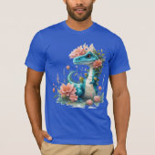Schattigee Florale dinosaurus T-shirt (Voorkant)