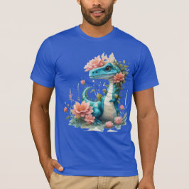 Schattigee Florale dinosaurus T-shirt