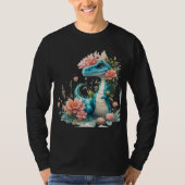 Schattigee Florale dinosaurus T-shirt (Voorkant)