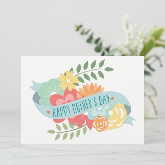  Schattigee Florals Moederdag Kaart (Staand voorkant)