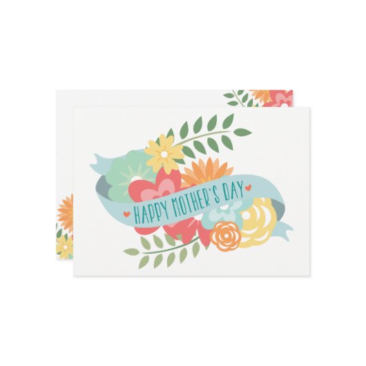 Schattigee Florals Moederdag Kaart (Voorkant / Achterkant in situ)