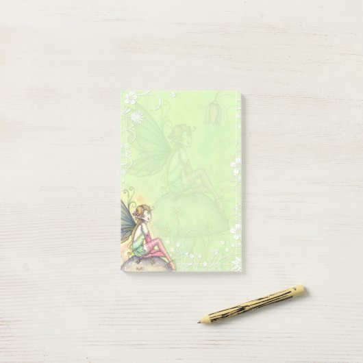 Schattigee Flower Fairy Art Post-it® Notes (Op bureau)