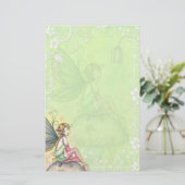 Schattigee Flower Fairy Fancy briefpapier (Staand voorkant)