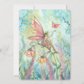 Schattigee Flower Fairy verjaardagsfeestje Uitnodi Kaart (Achterkant)