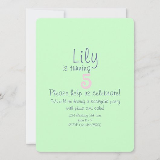 Schattigee Flower Fairy verjaardagsfeestje Uitnodi Kaart (Voorkant)