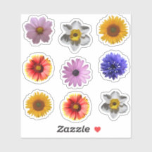 Schattigee Flower Photo Cutouts Sticker Set