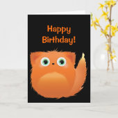 Schattigee Fluffy Bird Birthday Kaart (Gele Bloem)