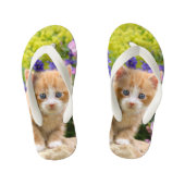 Schattigee Fluffy Ginger Baby Cat Kitten Pet Foto  Kinder Teenslippers (Voetbed)