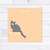 Schattigee Fluffy Grey Cat Notities met Naam Post-it® Notes