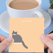 Schattigee Fluffy Grey Cat Notities met Naam Post-it® Notes