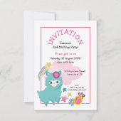 Schattigee Fluffy Llama Jonge Kind Verjaardagsfees Kaart (Voorkant)