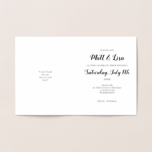 Schattigee Folie bruiloft uitnodiging (Binnen)